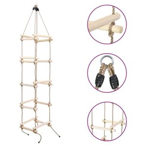 vidaXL Escalera de cuerda para niños madera 200 cm