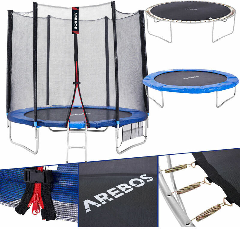 Arebos Trampolín de Jardín 306 cm 10 ft Cama elástica con red de