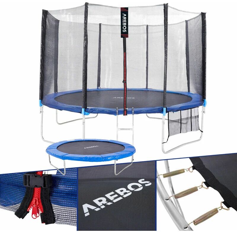 Arebos Trampolín de Jardín 366 cm 12 ft Cama elástica con red de