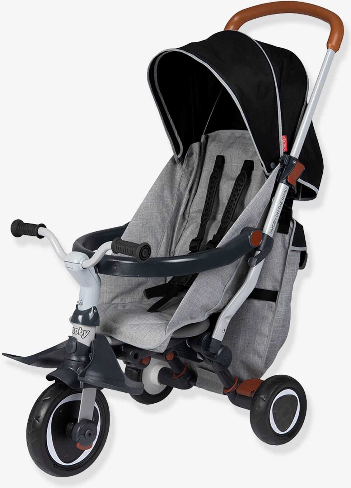 Silla de paseo y triciclo plegable evolutivo Robin Trike SMOBY gris