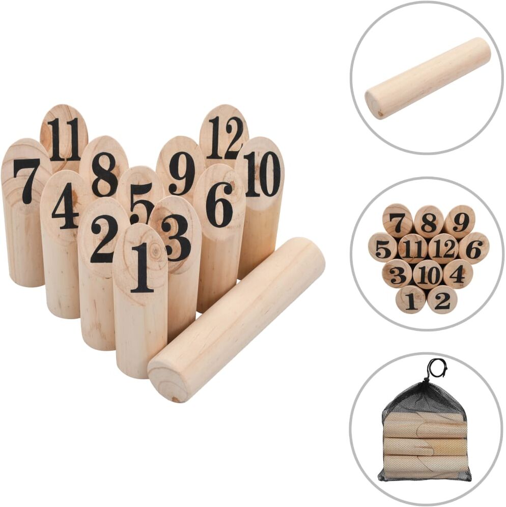 vidaXL Juego de números Kubb madera