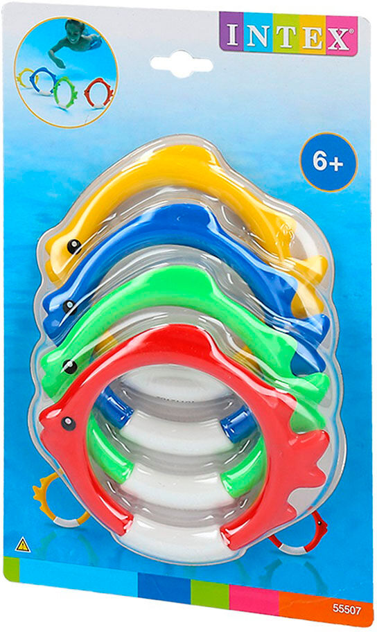 Intex Juego acuático  Aros de peces para bucear 4U