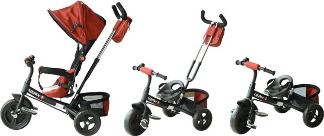 HOMCOM Triciclo HOMCOM 3 en 1 +18 Meses Rojo