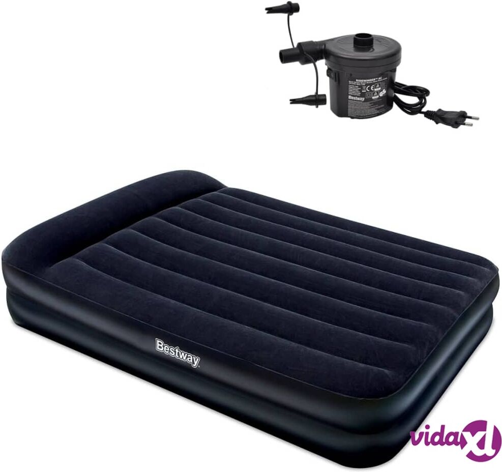 Bestway Ilmapatja nukkapinta ja ulkoinen pumppu 203x157x47 cm