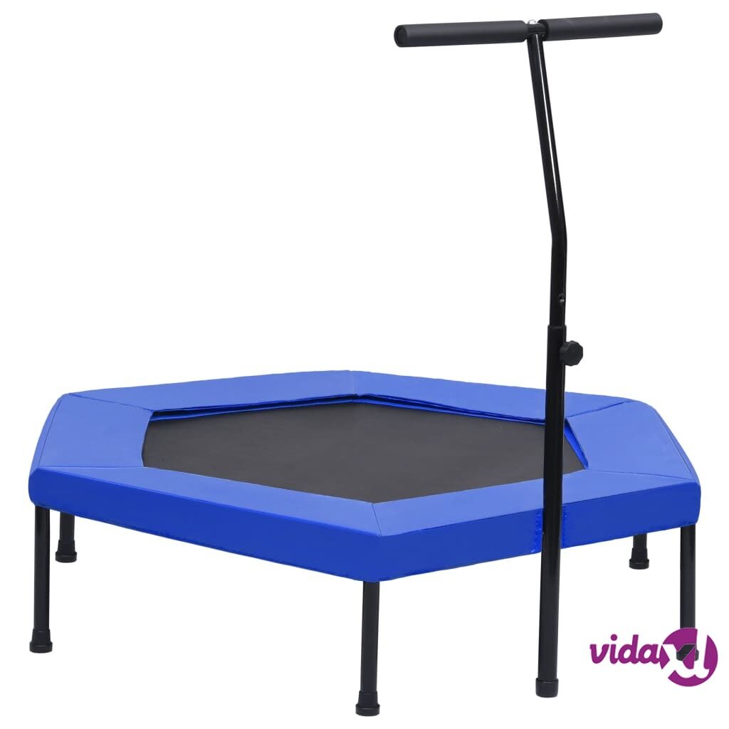 vidaXL Fitness trampoliini kahvalla ja turvatyynyllä kuusikulmio 122cm