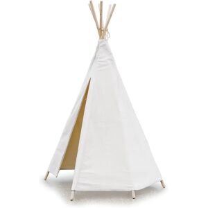 Tipi, tente en toile ecrue et bois