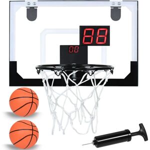 Aufun - Mini panier de basket d'intérieur pour enfants avec tableau de bord électronique et son, panneau de basket suspendu avec balles, électronique Panneau de basket - Publicité