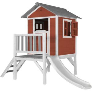 AXI - Maison Enfant Beach Lodge xl en Rouge avec Toboggan en Blanc Maison de Jeux en bois ffc pour les enfants Maisonnette / Cabane de jeu pour le jardin - Publicité