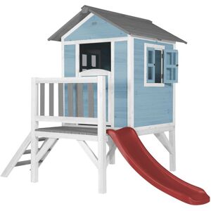 AXI - Maison Enfant Beach Lodge xl en Bleu avec Toboggan en Rouge Maison de Jeux en Bois ffc pour Les Enfants Maisonnette / Cabane de Jeu pour Le - Publicité