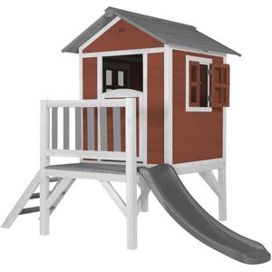 AXI - Maison Enfant Beach Lodge xl en Rouge avec Toboggan en Gris Maison de Jeux en Bois ffc pour Les Enfants Maisonnette / Cabane de Jeu pour Le Jardin - Publicité
