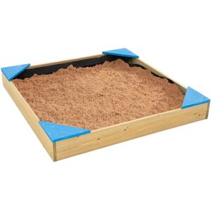 Bac a sable bois avec bache de fond et couverture de protection tp toys 90 x 90 x 12 cm - Publicité