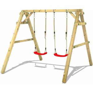 Wickey - Portique balançoire Aire de jeux Sky Dancer Prime avec extension d'escalade Portique bois pour enfants - rouge - rouge - Publicité