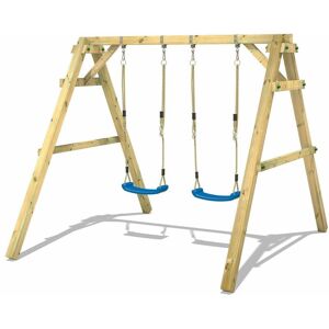 Wickey - Portique balançoire Aire de jeux Sky Dancer Prime avec extension d'escalade Portique bois pour enfants - bleu - bleu - Publicité