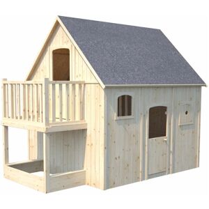 Cabane en bois haute sur pilotis pour enfant - Duplex - Marron