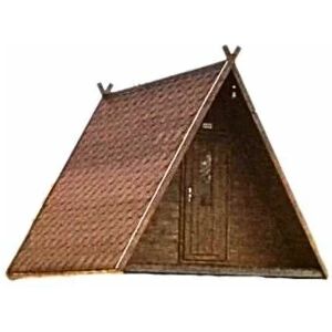 DROLE DE CABANE Cabane Tipi épicéa shingle rouge en kit équipée 2 personnes, abri de jardin ou hébergement 3,00 x 2,90 x h 3,00m - Publicité