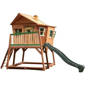 AXI - Max Maison Enfant avec Bac à Sable & Toboggan vert Aire de Jeux pour l'extérieur en marron & vert Maisonnette / Cabane de Jeu en Bois fsc - Publicité