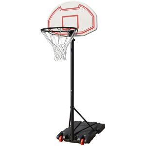 Dazhom - Panier de basket-ball sur pied 73×53×246cm avec deux roues, hauteur réglable (panneau de basket-ball rouge + filet blanc) - Publicité