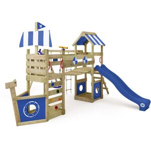 Wickey - Aire de jeux Portique bois StormFlyer avec balançoire et toboggan Cabane enfant exterieur avec bac à sable, échelle d'escalade & accessoires - Publicité
