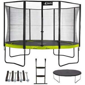 Kangui Trampoline de jardin 365 cm filet echelle bache kit ancrage PUNCHI Vert