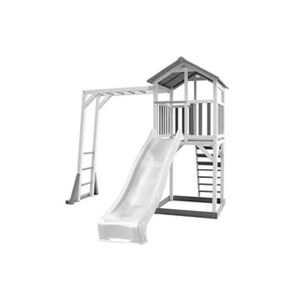 Axi Structure de jeu Beach Tower Blanc Gris avec cadre escalade et toboggan Blanc - Publicité