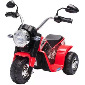 HOMCOM Moto enfant électrique 18 à 36 mois 3 roues 6 V 2 km/h phare LED klaxon design mignon rouge