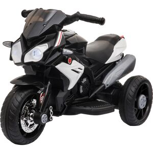 HOMCOM Moto Électrique pour Enfants 3 Roue Effets Lumineux et Sonores Vitesse Max. 3 Km/h Moteur 25 W 86 x 42 x 52 cm Noir