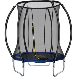 HOMCOM Trampoline pour enfants Ø 183 cm avec filet de sécurité et revêtement antirouille galvanisé usage extérieur bleu et noir