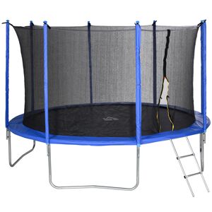 HOMCOM Trampoline rond diamètre 330 cm avec filet de protection, capacité 150 kg pour adultes et enfants bleu et noir   Aosom France