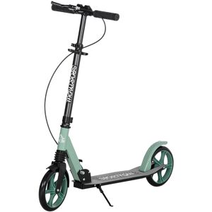 HOMCOM Trottinette pliable pour adultes +14 ans avec guidon réglable grandes roues de 20 cm amortisseur et double frein aluminium - vert