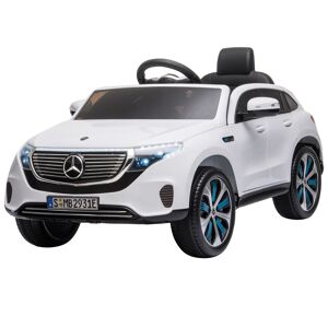 Homcom Voiture électrique BENZ pour enfant de 3 à 8 ans avec télécommande 12 V 35 W V. Max. 3 km/h 106L x 68l x 53H cm blanc