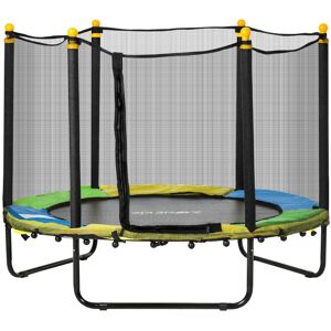 ZONEKIZ Trampoline rond enfant avec filet de protection capacité 50 kg pour adultes et enfants diamètre 140 cm bleu et noir