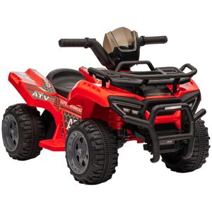 HOMCOM Buggy électrique enfant quad électrique pour enfants de 18 à 36 mois vitesse max. 2 km/h métal et PP 66L x 44l x 42H cm rouge