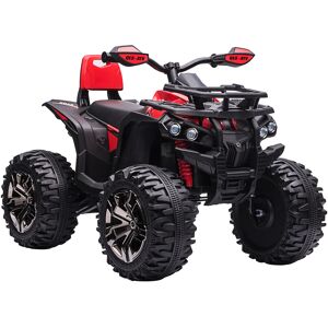 HOMCOM Voiture 4x4 quad buggy électrique enfant blanc Rouge Dim. 100L x 65l x 73H cm