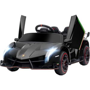 HOMCOM Voiture électrique licence Lamborghini Veneno 12V pour enfants avec portes papillon télécommande musique noir