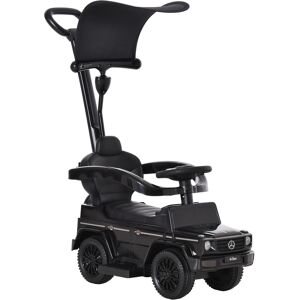 HOMCOM Voiture à pousser porteur maestro balade volant avec klaxon repose-pieds garde-corps pour enfant de 12 à 36 mois 85,5 x 40,5 x 95 cm noir