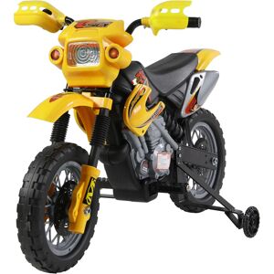 HOMCOM Moto Cross électrique enfant 3 à 6 ans 6 V phares klaxon musiques 102 x 53 x 66 cm jaune et noir