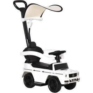 HOMCOM Voiture à pousser Porteur enfants voiture 12-36 mois multi-équipée 85,5L x 40,5l x 95H cm blanc