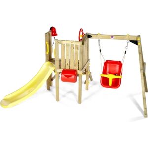 plum® Aire de jeu balançoire toboggan, bois