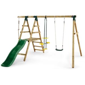 plum® Portique balancoire toboggan agres Meerkat, bois