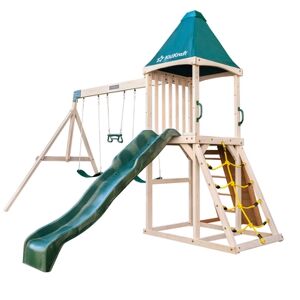 Kidkraft® Aire de jeux enfant balancoire toboggan Emerald Challenge bois FSC...