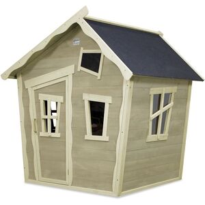 EXIT TOYS EXIT Maison cabane de jardin enfant Crooky 100 bois gris beige