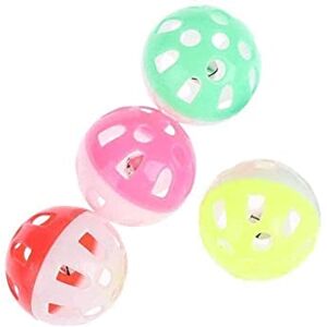 PetTeaser Lot de 4 balles colorées avec grelot Couleurs aléatoires 4 - Publicité