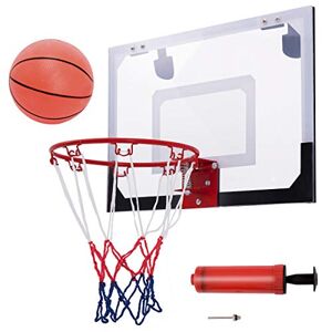COSTWAY Mini Panier Basket Panneau de Basket-Ball en PC et Nylon pour Enfants,Jeux de Basket Ball 46 x 30.5 CM - Publicité