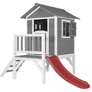 AXI Maison Enfant Beach Lodge XL en Gris avec Toboggan en Rouge   Maison de Jeux en Bois FFC pour Les Enfants   Maisonnette/Cabane de Jeu pour Le Jardin - Publicité