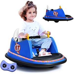 DREAMADE 360° Auto Tamponneuse Électrique Enfant 2-5 Ans avec Télécommande,  Voiture électrique avec LED et Contour Anti-Choc, Ceinture de Sécurité