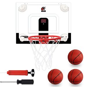 CYFIE Mini Panier de Basket-Ball pour Enfants avec Fonction de pointage électronique, Ensemble de paniers de Basket-Ball intérieur avec Pompe à air et 3 balles, Planche de Basket-Ball à Ventouse - Publicité