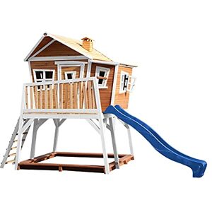 AXI Max Maison Enfant avec Bac à Sable & Toboggan Bleu   Aire de Jeux pour l'extérieur en Marron & Blanc   Maisonnette/Cabane de Jeu en Bois FSC - Publicité