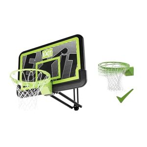 EXIT Toys Panneau de Basket pour Fixation Murale Galaxy Black Edition Exterieur avec Cercle Dunk, Panier, Filet et Matériel de Montage Ajustable à 5 Hauteurs Pour Enfants et Adults Noir - Publicité