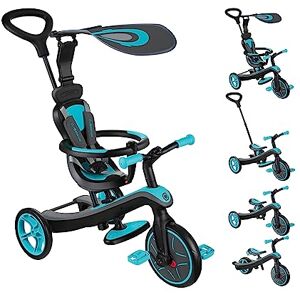 Globber EXPLORER TRIKE 4 en 1 Tricycle évolutif & draisienne pour les tout-petits âgés de 10m+ à 5 ans + , Bleu Canard - Publicité