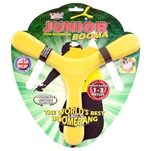 Wicked Junior Booma   Le Boomerang d'intérieur doux et sûr pour débutants   Fabriqué à partir de mousse Memorang   Vol de retour garanti   Portée de 1 à 3 mètres (jaune) - Publicité